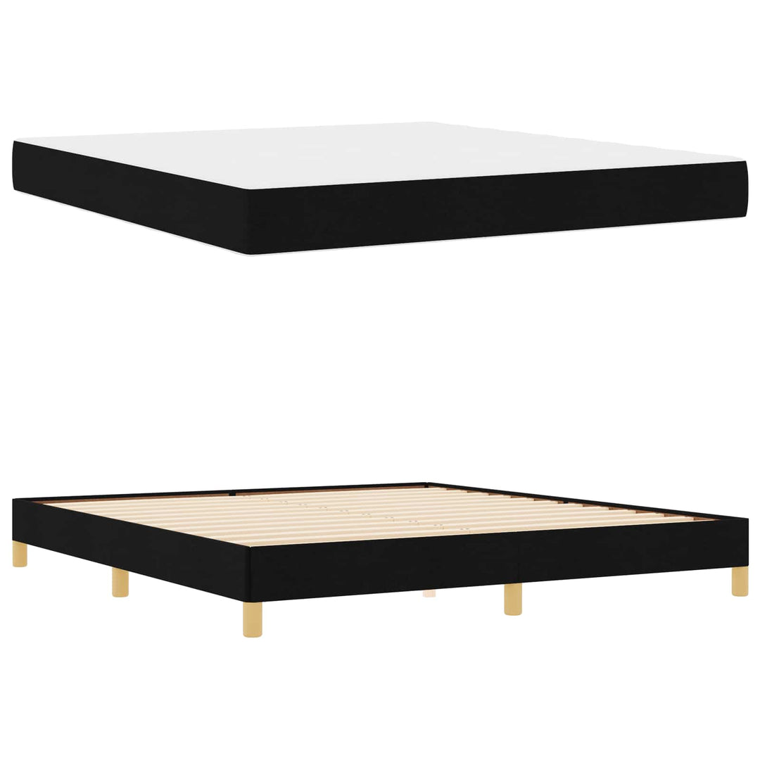 Box spring seng med madras Sort 180 x 200 cm Stof