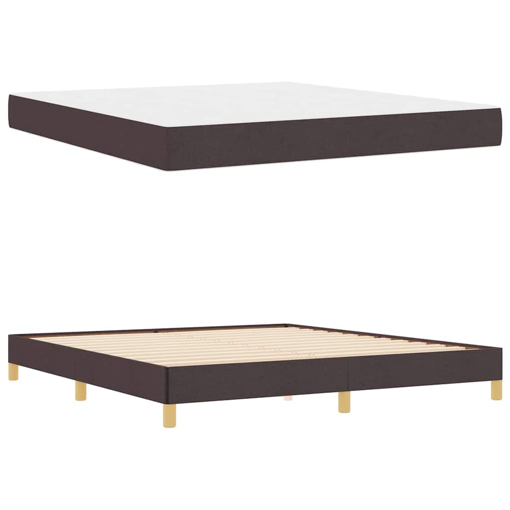 Box spring seng med madras Mørk Brun 180 x 200 cm Stof