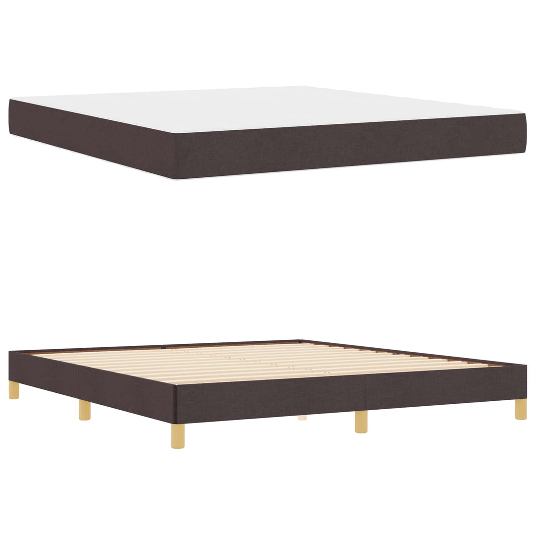 Box spring seng med madras Mørk Brun 180 x 200 cm Stof