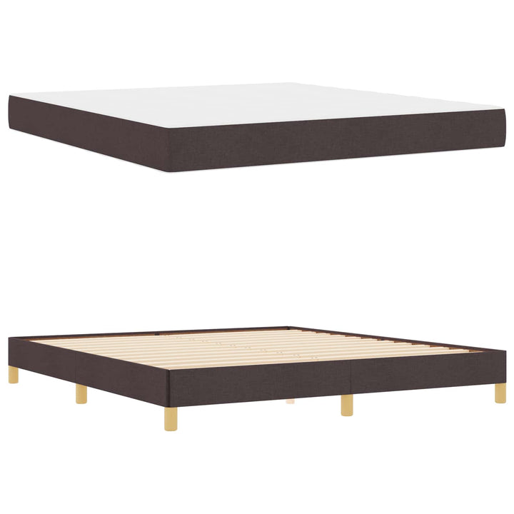 Box spring seng med madras Mørk Brun 180 x 200 cm Stof
