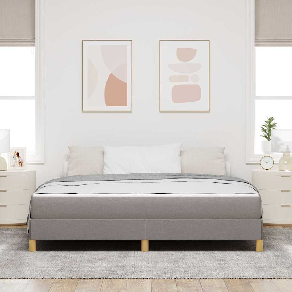 Box spring seng med madras Gråbrun 180 x 200 cm Stof