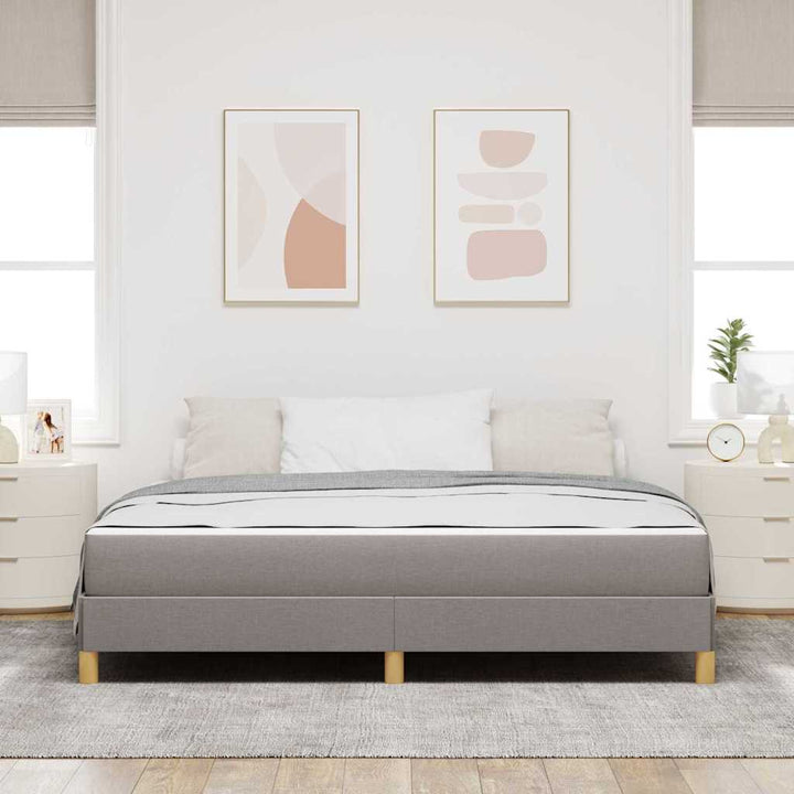 Box spring seng med madras Gråbrun 180 x 200 cm Stof