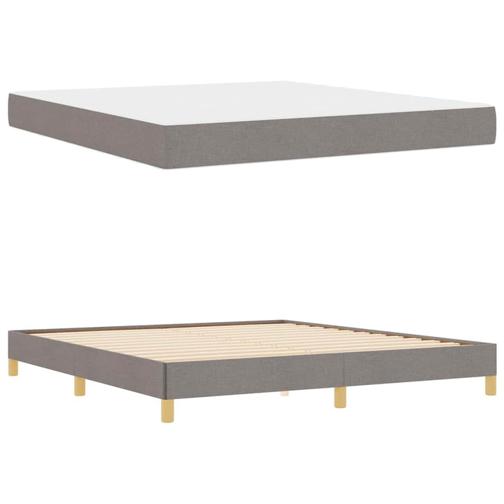 Box spring seng med madras Gråbrun 180 x 200 cm Stof