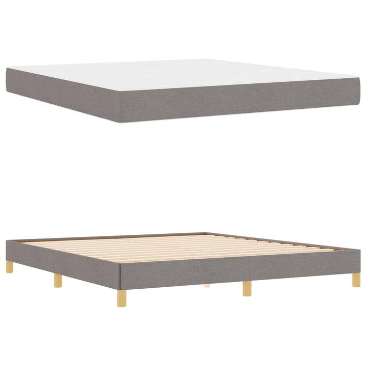 Box spring seng med madras Gråbrun 180 x 200 cm Stof
