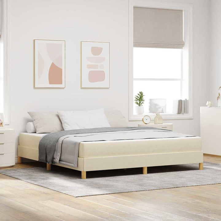 Box spring seng med madras Creme 180 x 200 cm Stof