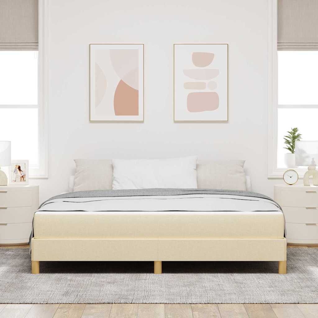 Box spring seng med madras Creme 180 x 200 cm Stof