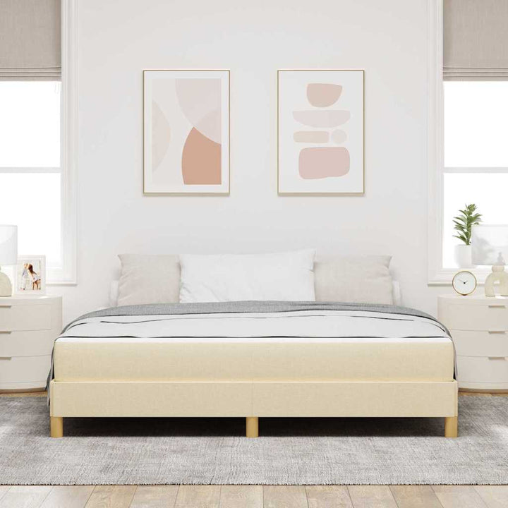 Box spring seng med madras Creme 180 x 200 cm Stof