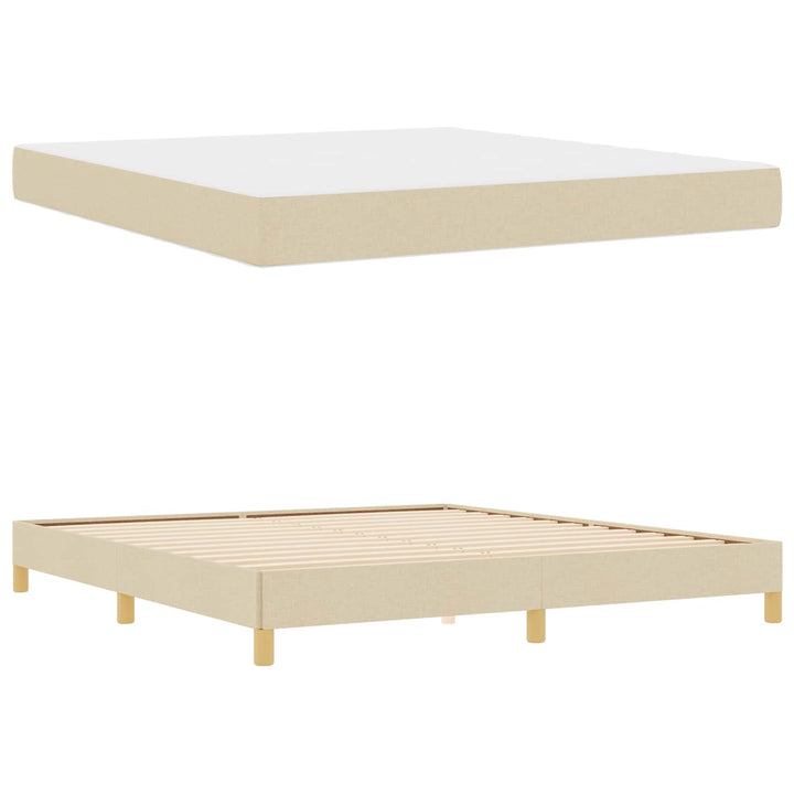 Box spring seng med madras Creme 180 x 200 cm Stof