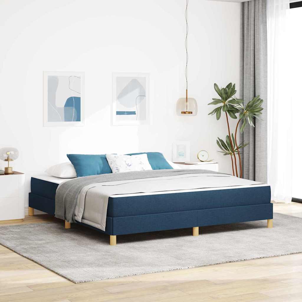 Box spring seng med madras Blå 180 x 200 cm Stof