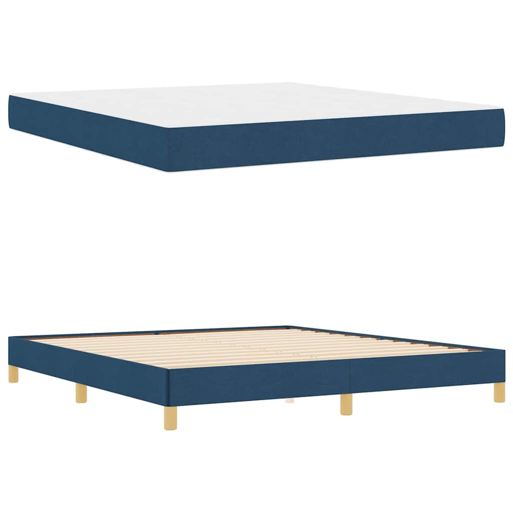 Box spring seng med madras Blå 180 x 200 cm Stof