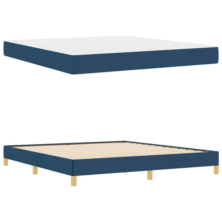 Box spring seng med madras Blå 180 x 200 cm Stof