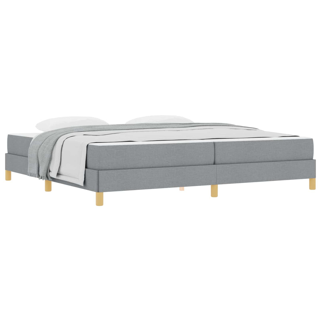 Box spring seng med madras Lysegrå 200 x 200 cm Stof