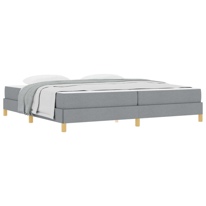 Box spring seng med madras Lysegrå 200 x 200 cm Stof