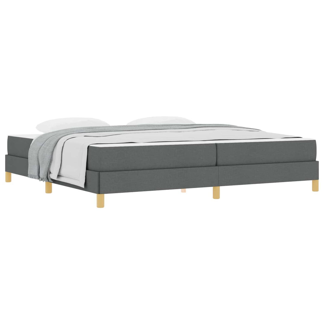 Box spring seng med madras Mørkegrå 200 x 200 cm Stof