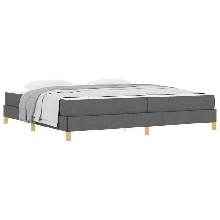 Box spring seng med madras Mørkegrå 200 x 200 cm Stof