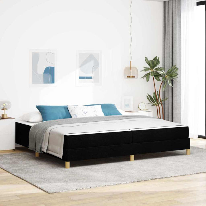 Box spring seng med madras Sort 200 x 200 cm Stof