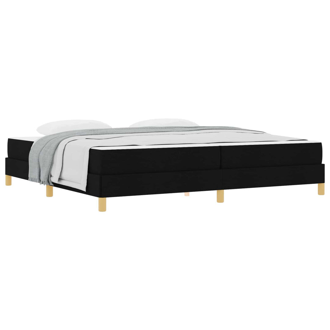 Box spring seng med madras Sort 200 x 200 cm Stof