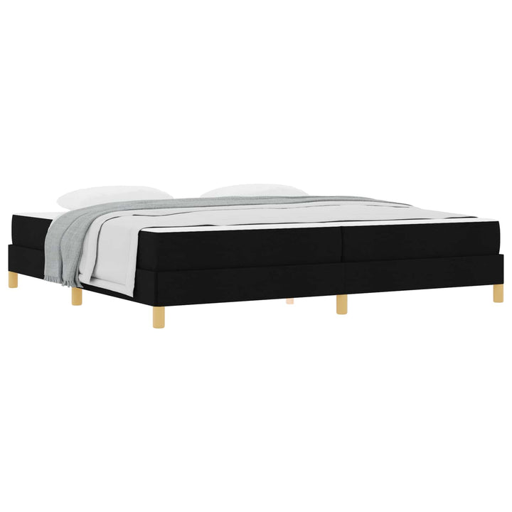 Box spring seng med madras Sort 200 x 200 cm Stof