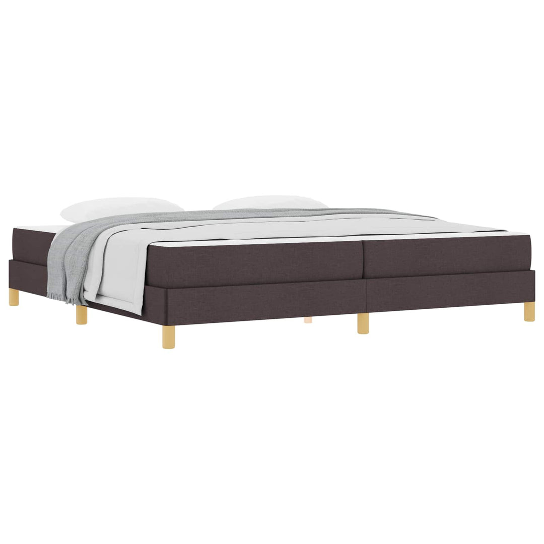 Box spring seng med madras Mørk Brun 200 x 200 cm Stof