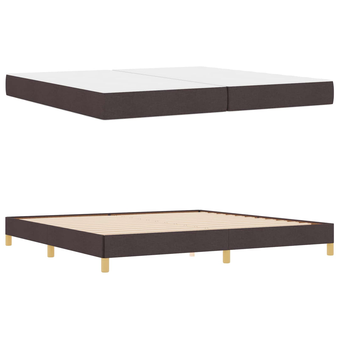 Box spring seng med madras Mørk Brun 200 x 200 cm Stof