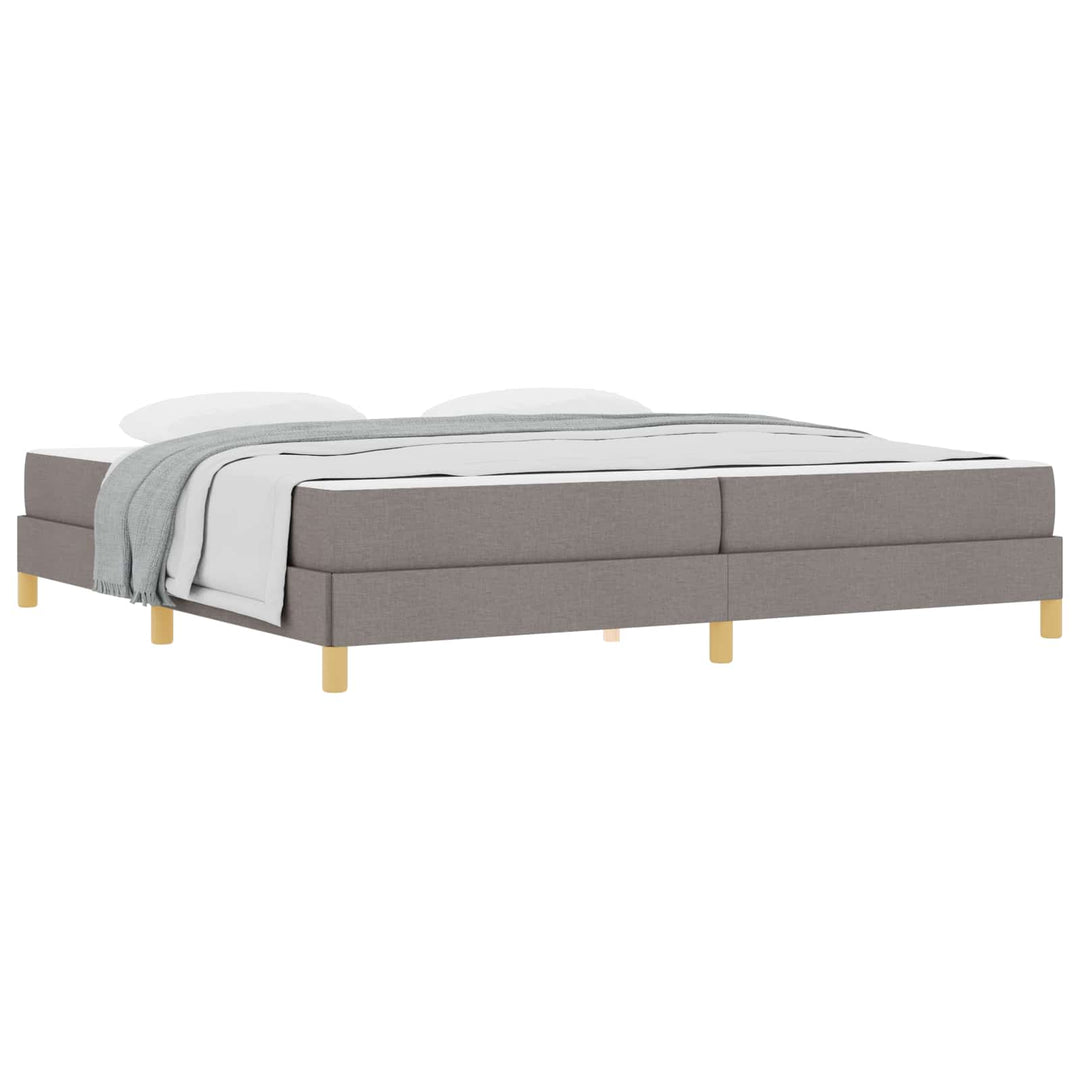 Box spring seng med madras Gråbrun 200 x 200 cm Stof