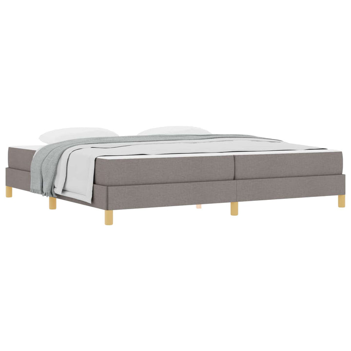 Box spring seng med madras Gråbrun 200 x 200 cm Stof