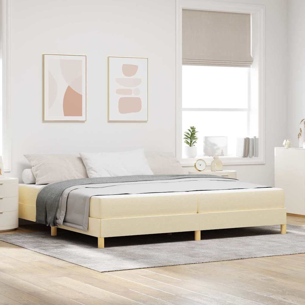 Box spring seng med madras Creme 200 x 200 cm Stof