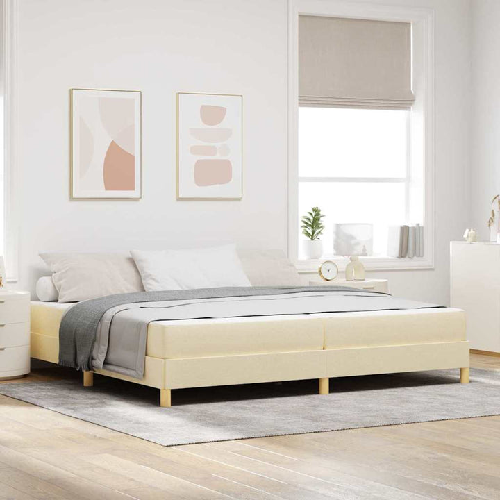 Box spring seng med madras Creme 200 x 200 cm Stof