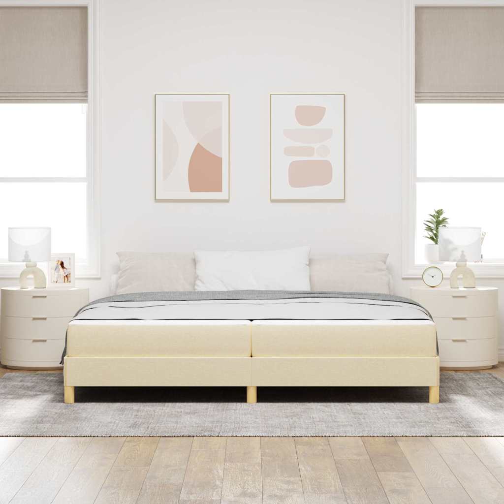 Box spring seng med madras Creme 200 x 200 cm Stof