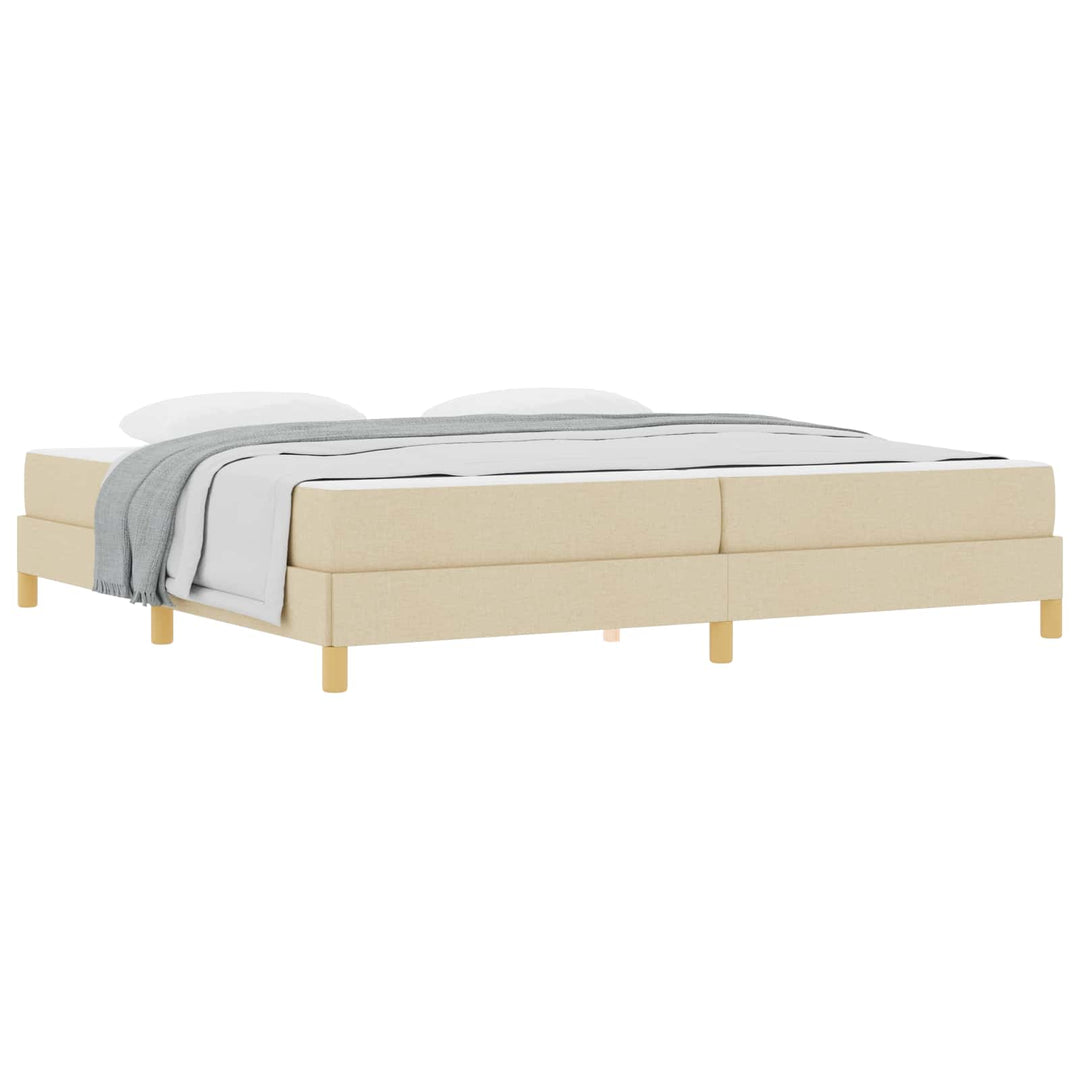 Box spring seng med madras Creme 200 x 200 cm Stof