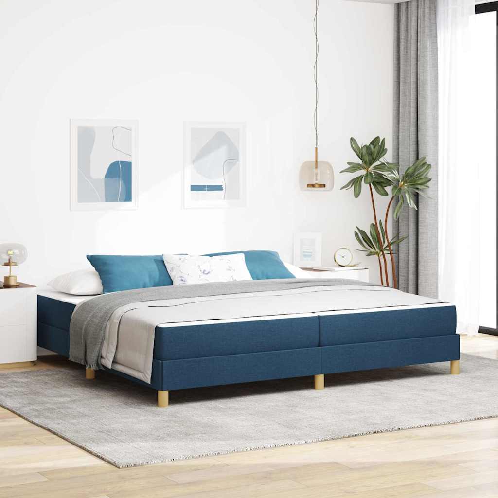 Box spring seng med madras Blå 200 x 200 cm Stof