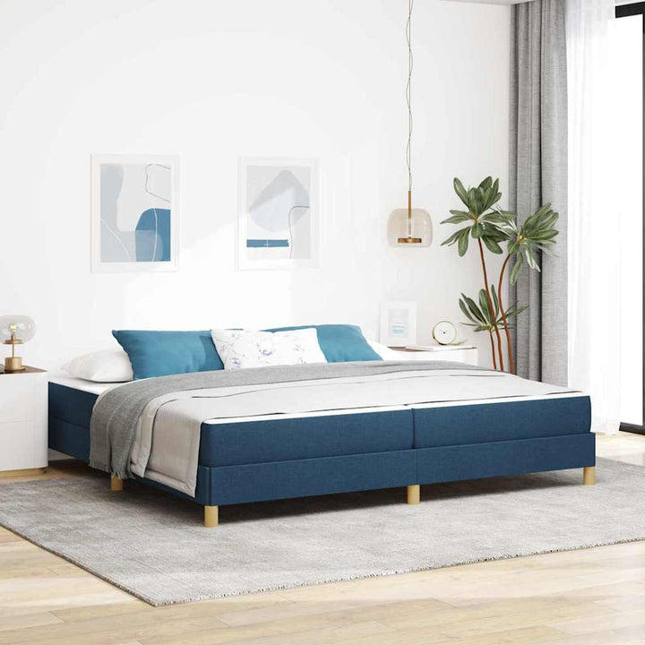 Box spring seng med madras Blå 200 x 200 cm Stof