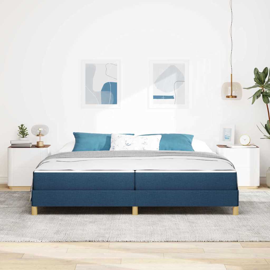 Box spring seng med madras Blå 200 x 200 cm Stof