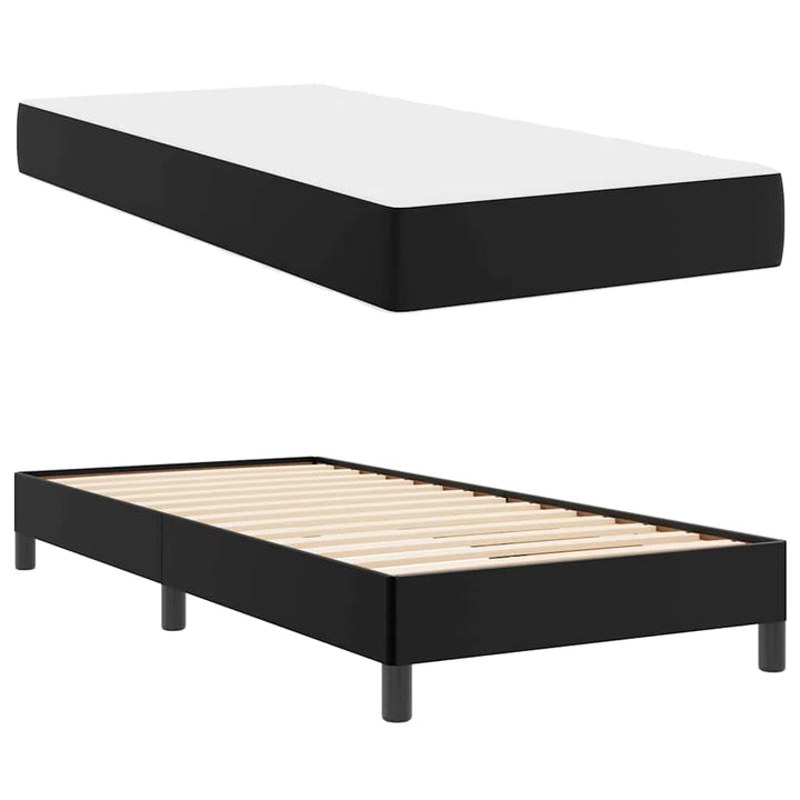 Sengestel med madras Sort 90 x 190 cm Stof