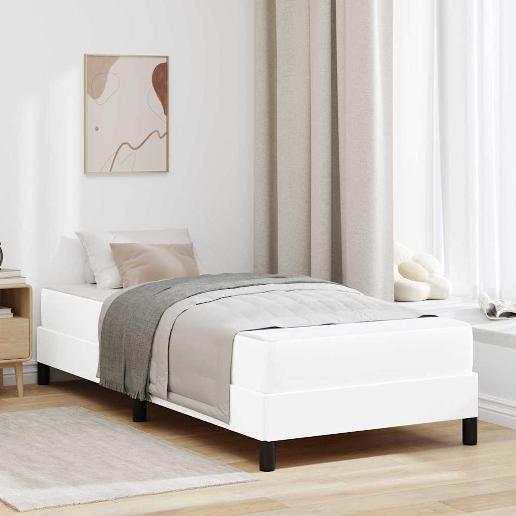 Sengestel med madras Ren Hvid 90 x 190 cm Stof