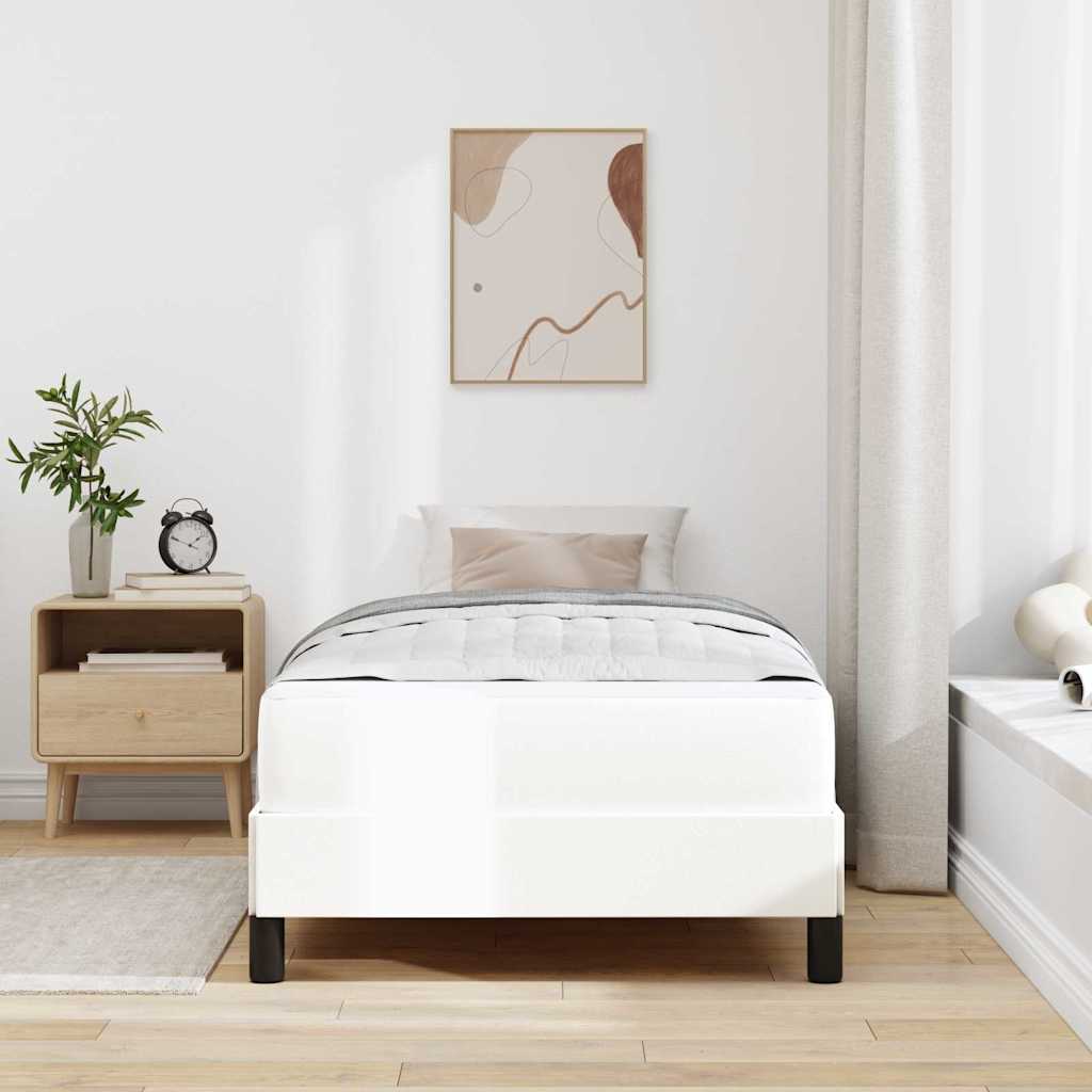 Sengestel med madras Ren Hvid 90 x 190 cm Stof