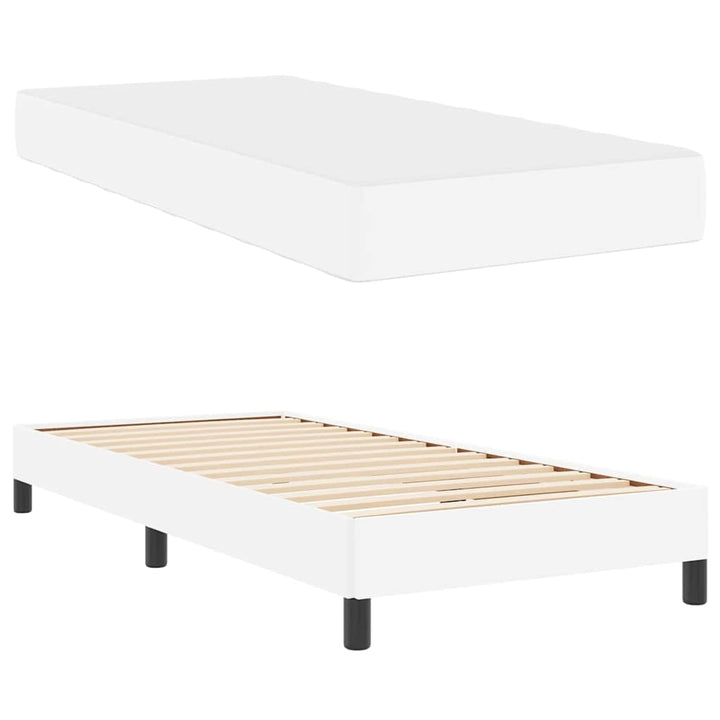 Sengestel med madras Ren Hvid 90 x 190 cm Stof