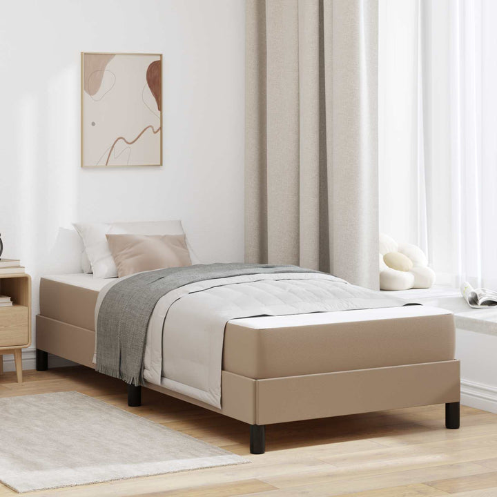 Sengestel med madras Cappuccino 90 x 190 cm Stof