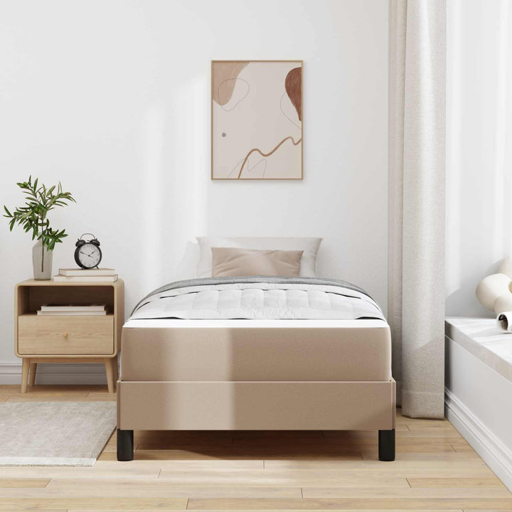 Sengestel med madras Cappuccino 90 x 190 cm Stof