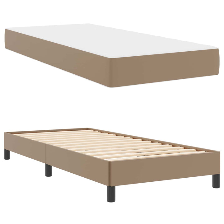 Sengestel med madras Cappuccino 90 x 190 cm Stof