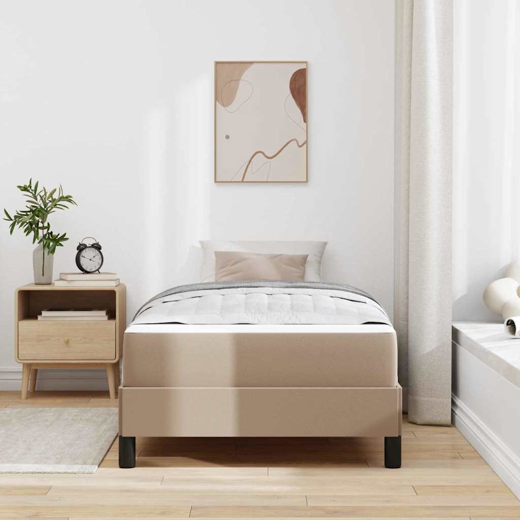 Sengestel med madras Cappuccino 90 x 200 cm Stof