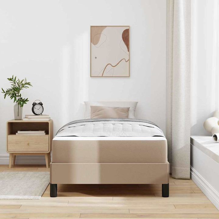 Sengestel med madras Cappuccino 90 x 200 cm Stof