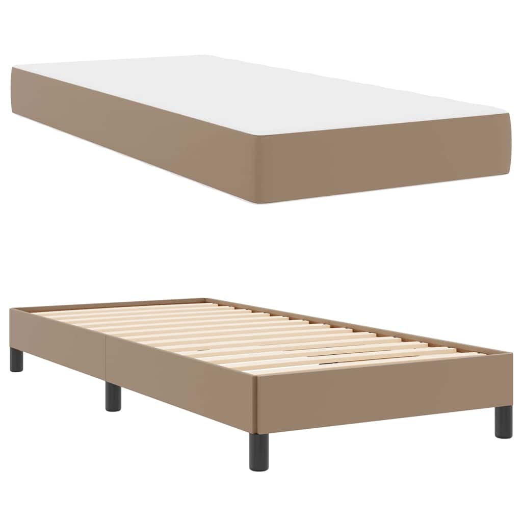 Sengestel med madras Cappuccino 90 x 200 cm Stof