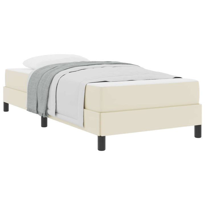 Sengestel med madras Creme 100 x 200 cm Stof
