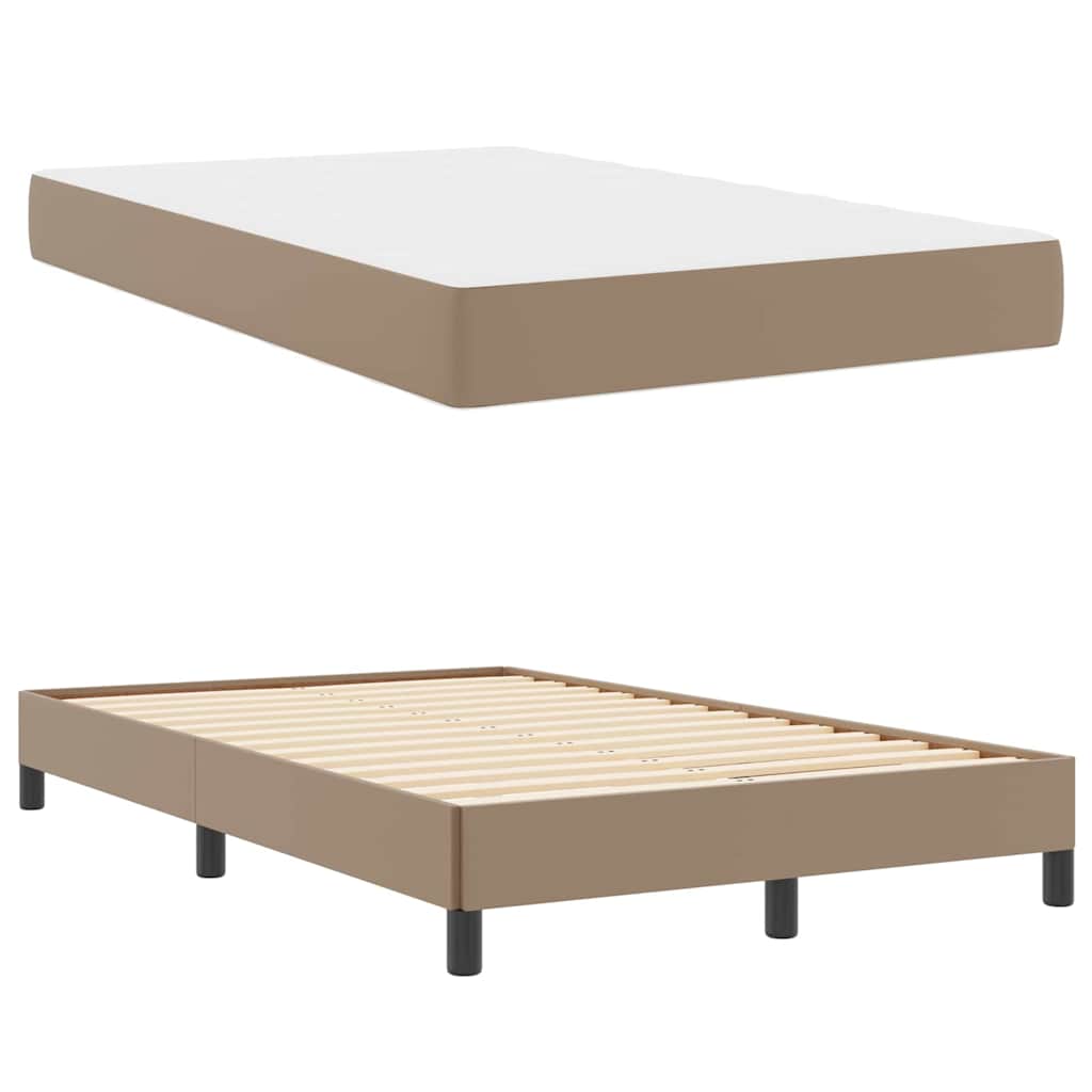 Sengestel med madras Cappuccino 120 x 190 cm Stof
