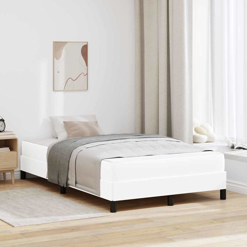 Sengestel med madras Ren Hvid 120 x 200 cm Stof