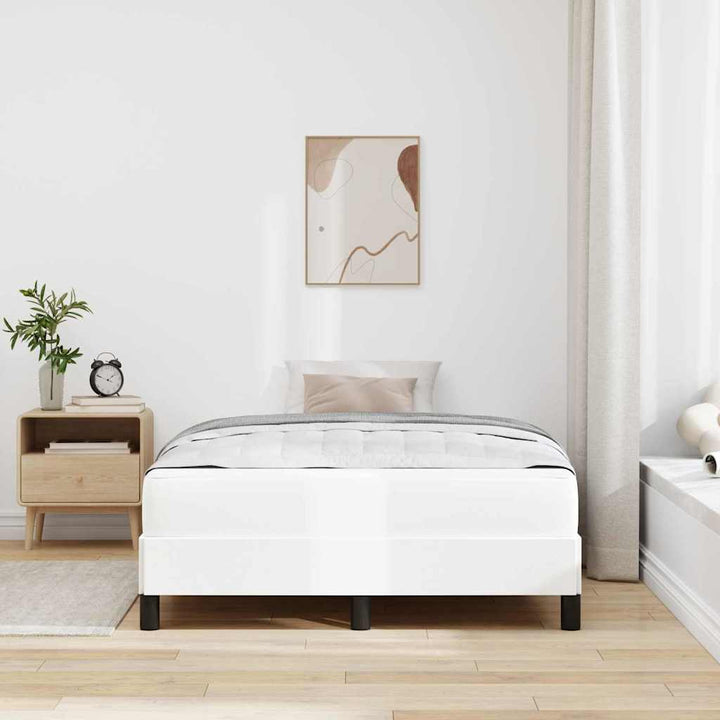 Sengestel med madras Ren Hvid 120 x 200 cm Stof