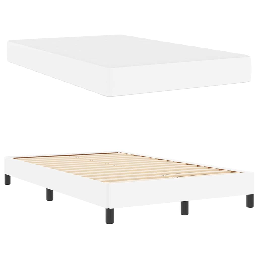 Sengestel med madras Ren Hvid 120 x 200 cm Stof