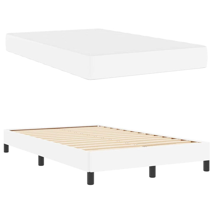 Sengestel med madras Ren Hvid 120 x 200 cm Stof