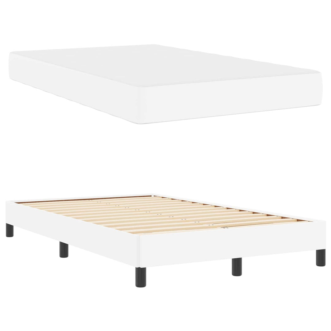 Sengestel med madras Ren Hvid 120 x 200 cm Stof